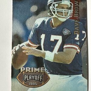 Dave Brown, Quarterback. New York Giants 1995 Prime Playoff Trading Card No.9